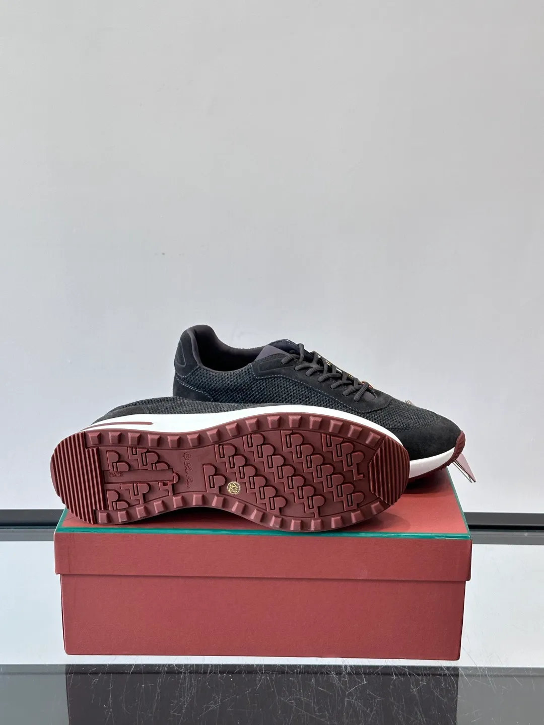 Men's men's shoes 💰p580 "Loro men's shoes 💰pian＊" Week End Walk series sports shoes, using exclusive raw materials, mesh upper + suede stitching, breathable and comfortable, rubber soles with strong grip, suitable for commuting and casual outings. Low-key high-end gray tone, versatile suit or casual wear, size: 39-44 (customized at 38.45.46)
